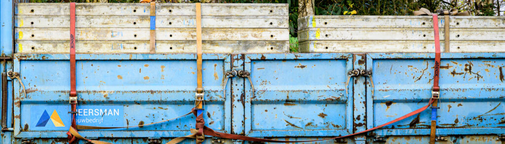Blue side of a truck