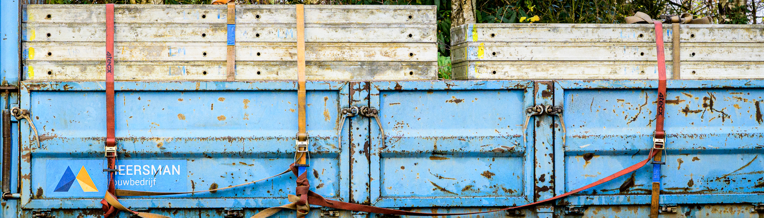 Blue side of a truck